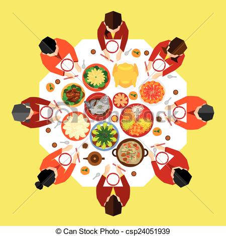 450x470 Chinese New Year Reunion Dinner Vector Design Vectors