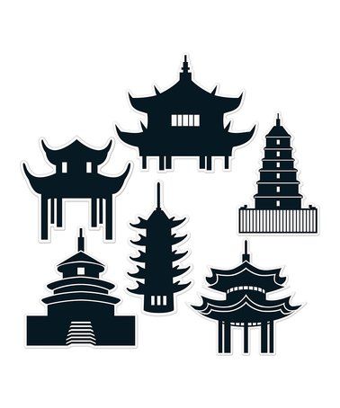 378x454 Photos Pagoda Silhouette Cutouts,