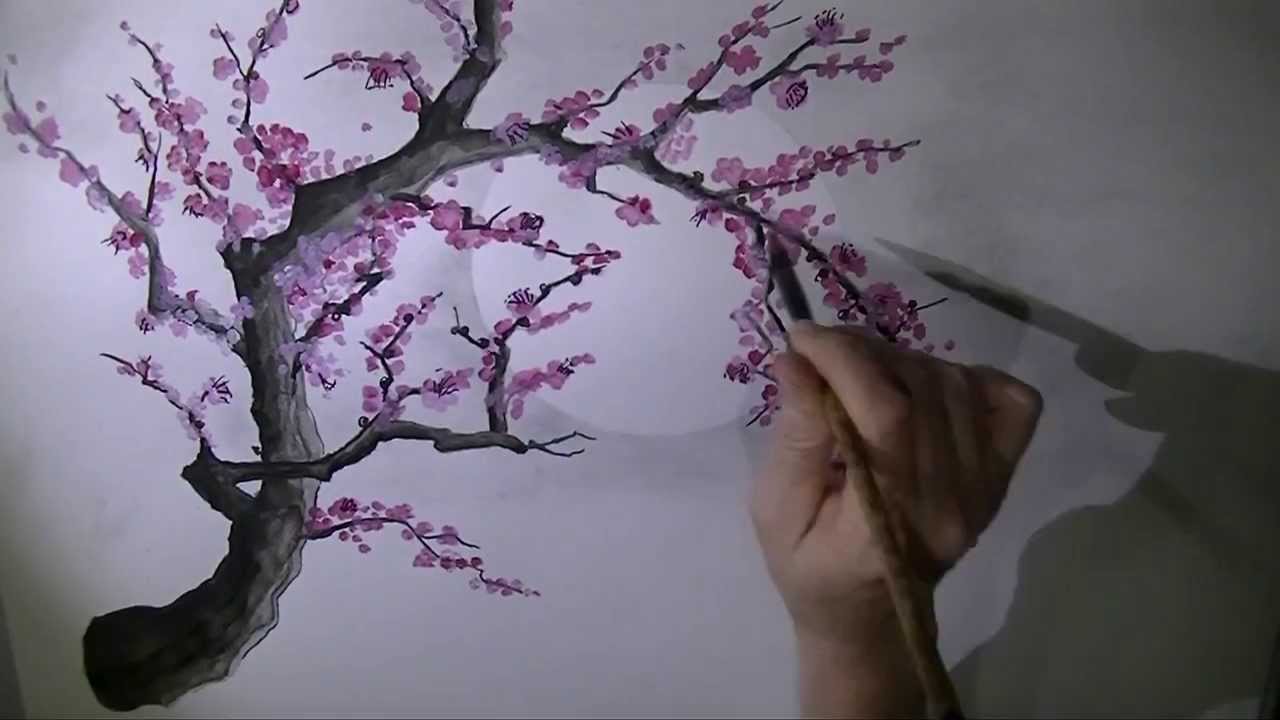1280x720 Plum Blossom Brush Painting