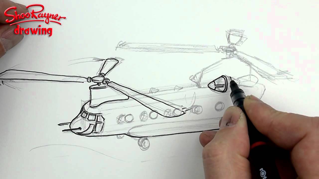 1280x720 How To Draw A Chinook Helicopter