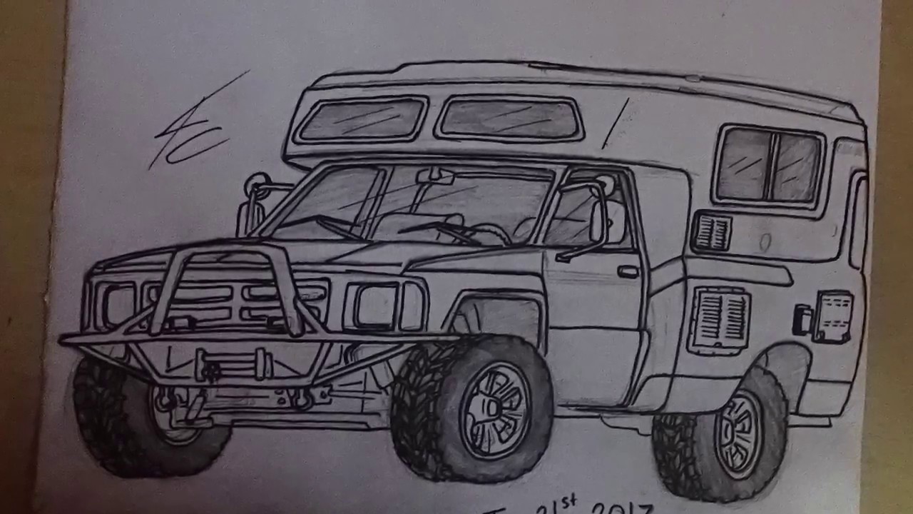 1280x720 Time Lapse Drawing Of My Dream Camper! 4x4 Toyota Chinook