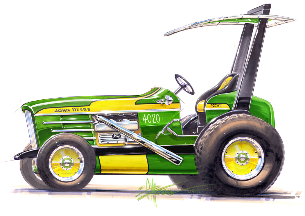 1050x743 Chip Foose Goes (John Deere) Green, Hot Rods A Tractor