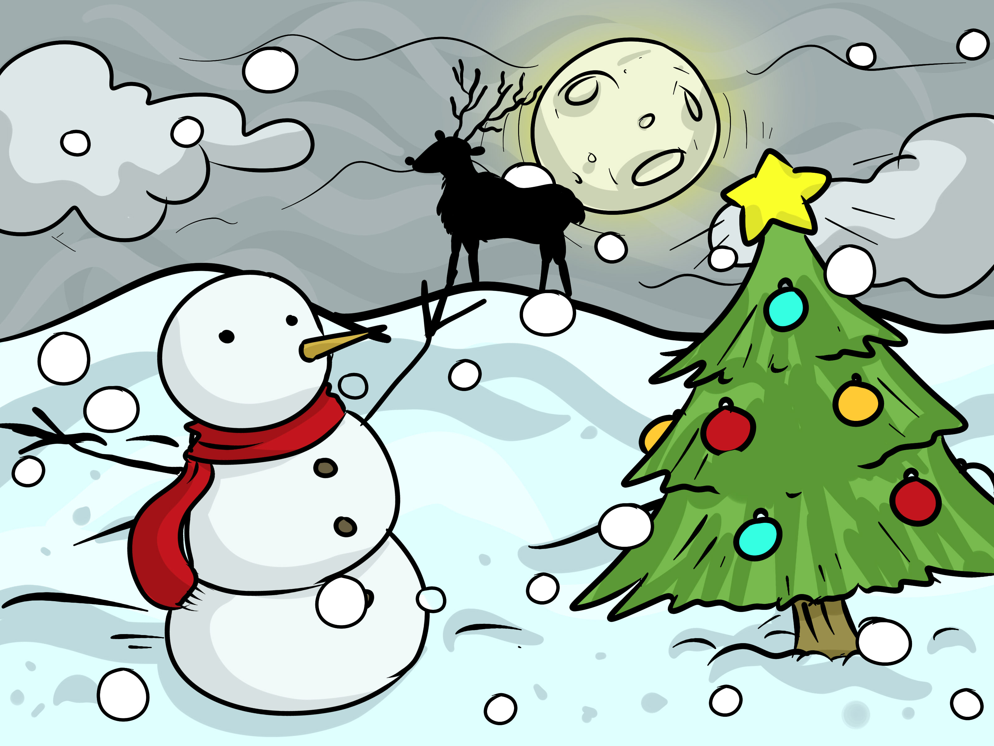 3200x2400 How To Draw A Christmas Landscape 12 Steps (With Pictures)