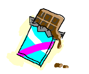 300x250 Newly Opened, Slightly Melted Chocolate Bar.