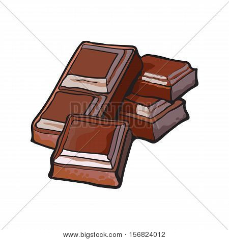 450x470 Pieces Dark Chocolate Bar, Sketch Vector Amp Photo Bigstock