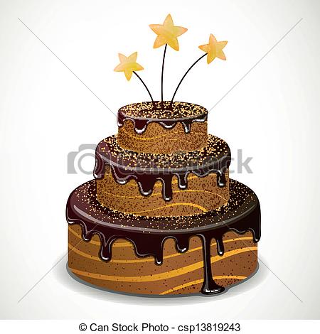 450x470 Vector Chocolate Cake. Vector Illustration Of A Sweet Eps