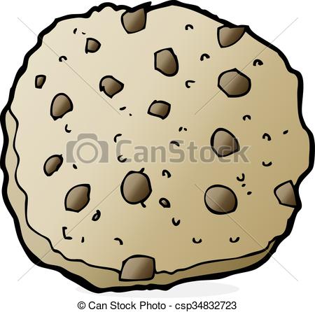 450x446 Chocolate Chip Cookie Cartoon Vector Illustration
