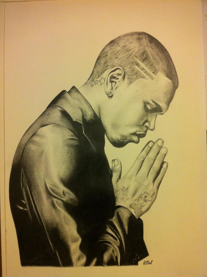 717x960 Drawing Of Chris Brown By Riojade