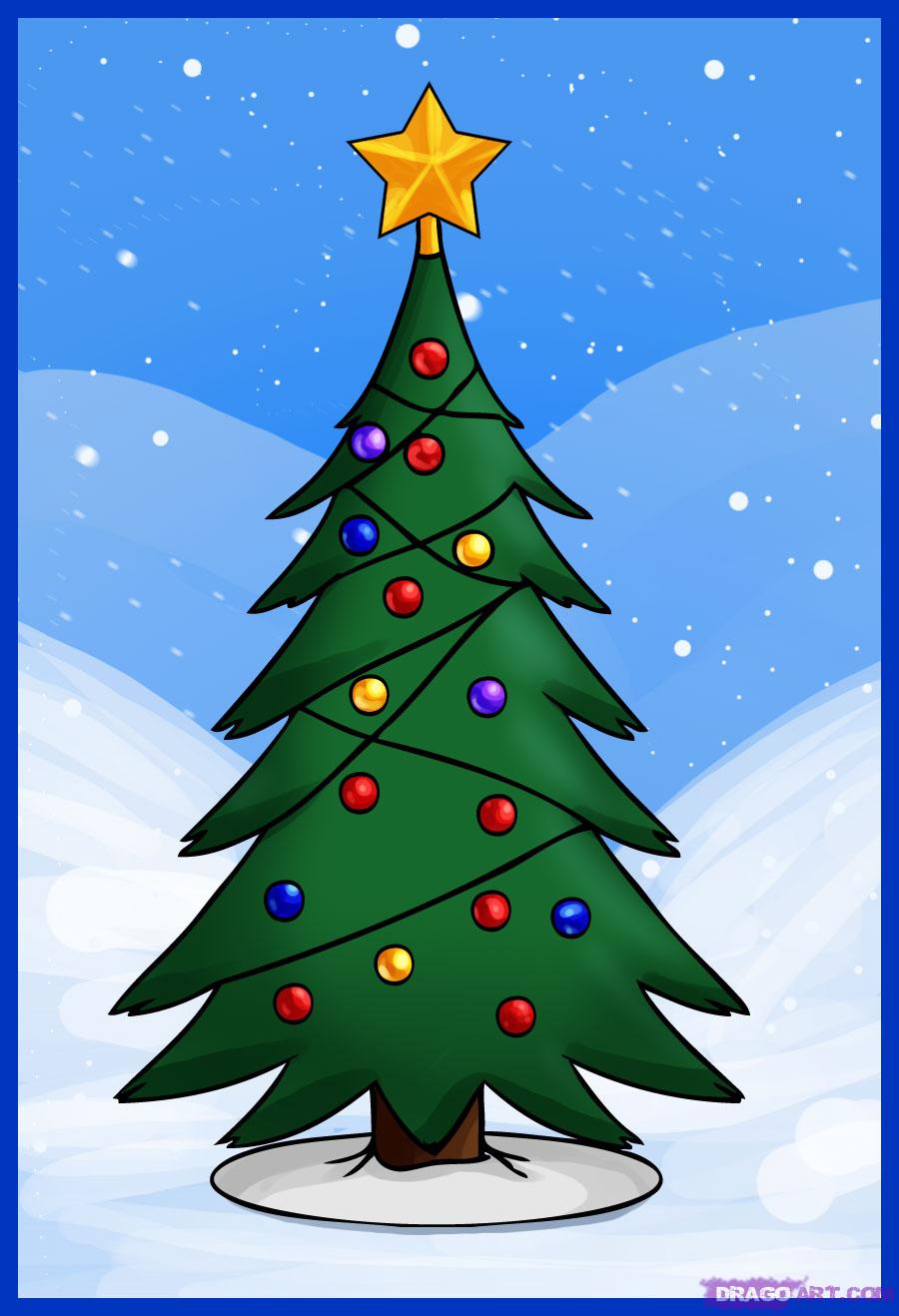 900x1318 Learn How To Draw A Simple Christmas Tree, Christmas Stuff