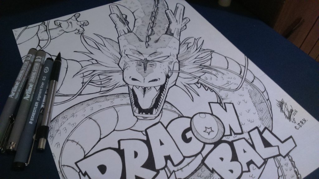 1024x576 Line Art De Pster Dragon Ball. By Christian Drawings