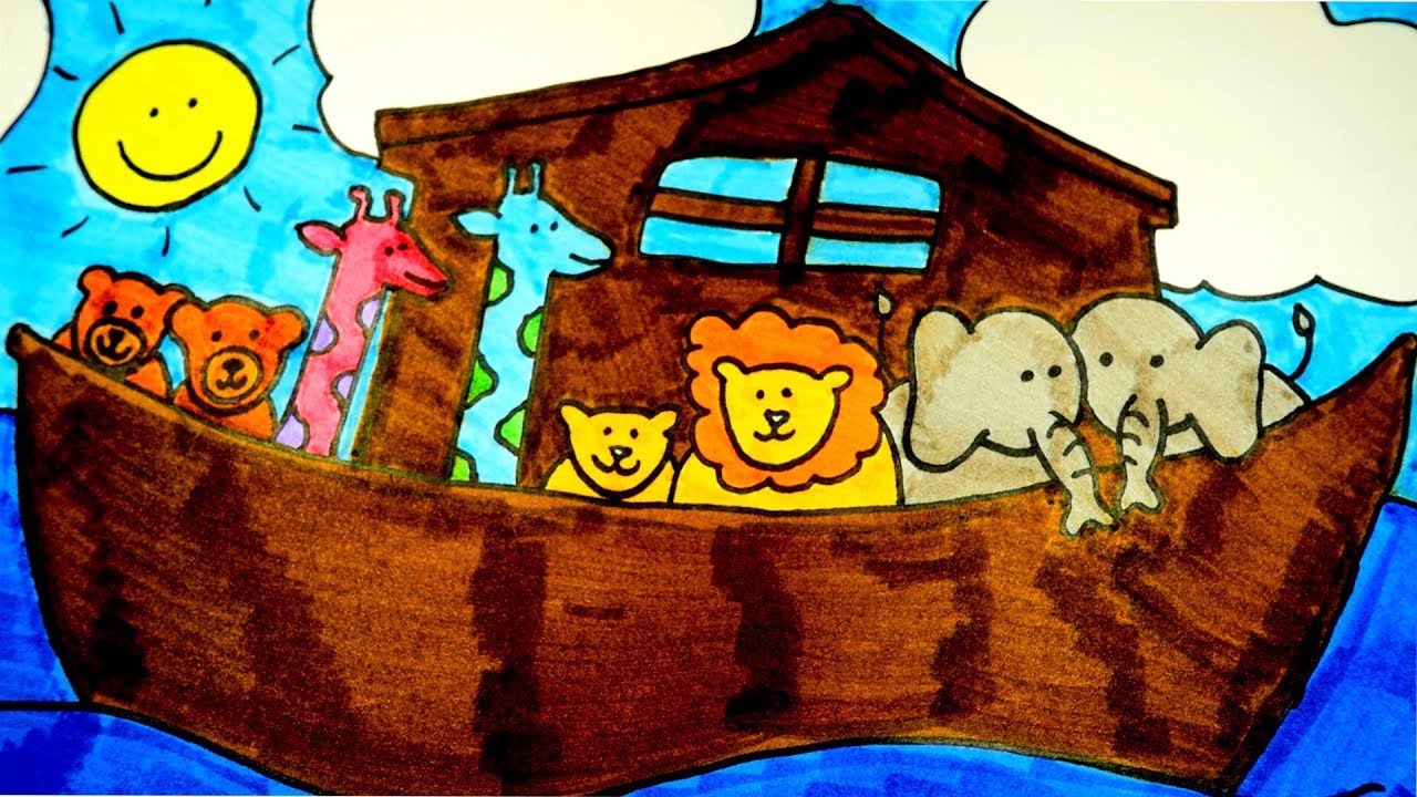 1280x720 How To Draw Noah's Ark, Christian Drawings For Kids (Easy)