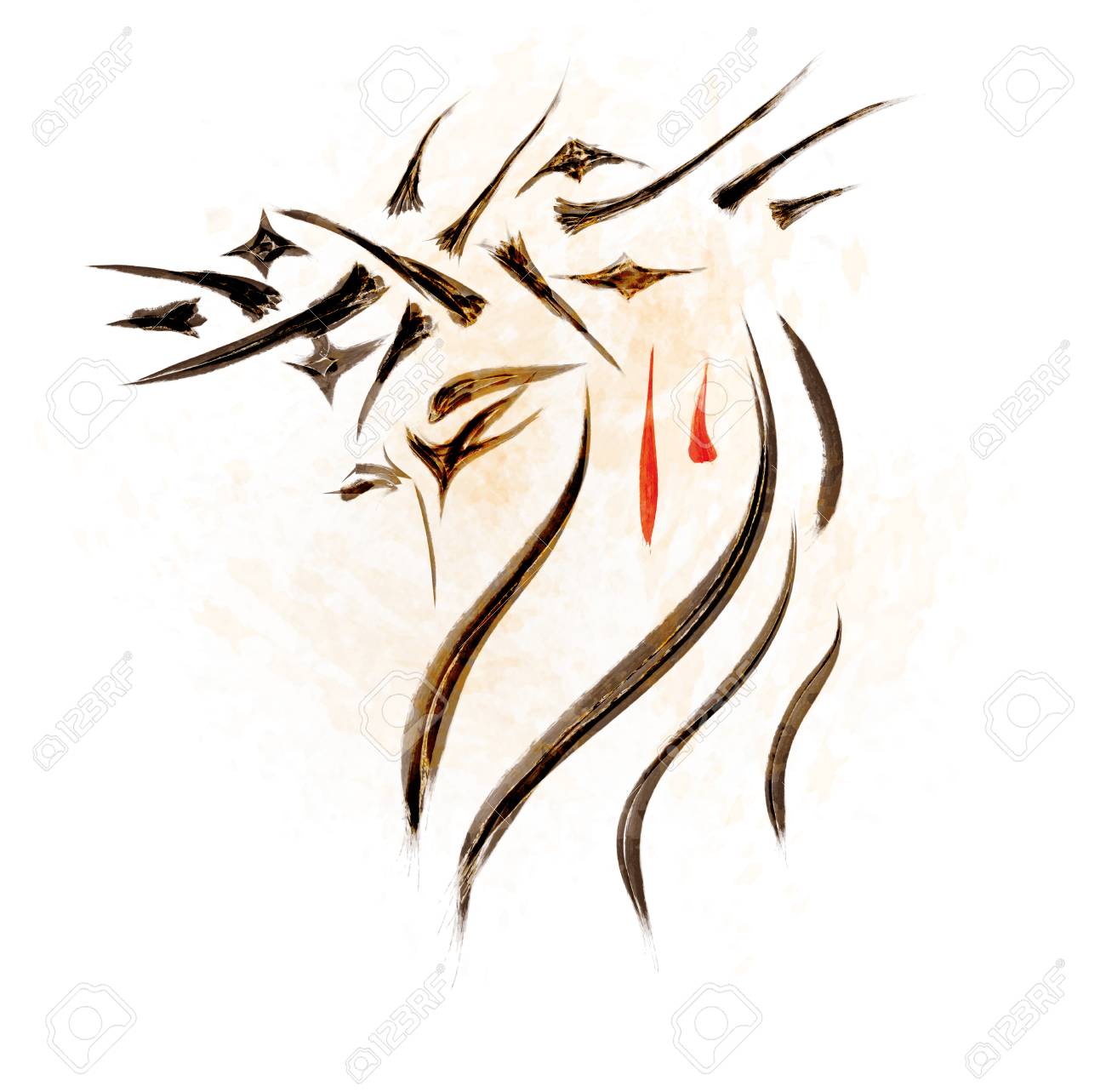 1300x1283 Sketch Face Of Jesus Christ Crucified Hand Drawn. Christian