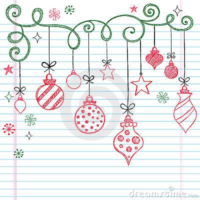 400x400 Hand Drawn Sketchy Doodle Christmas Ornament By Blue67, Via