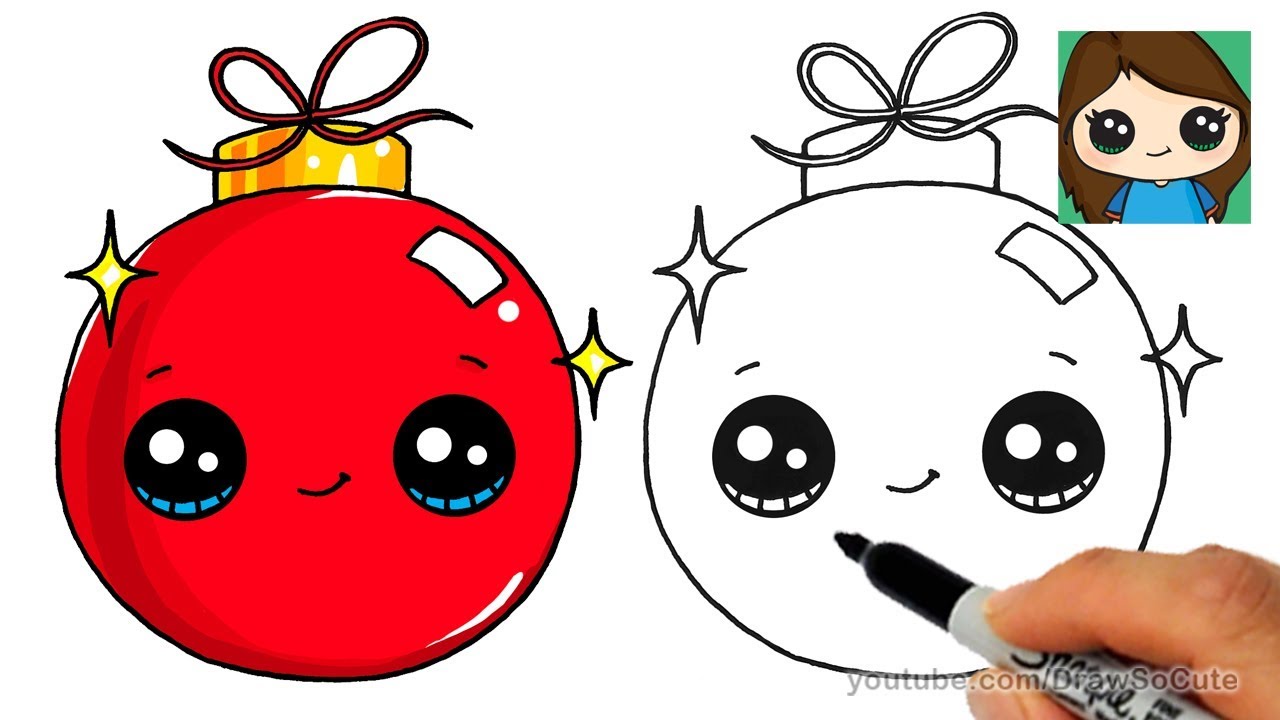 1280x720 How To Draw A Christmas Ornament Easy And Cute