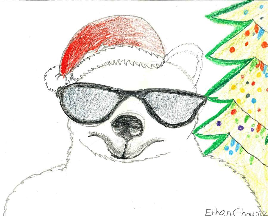 900x728 Cool Christmas Polar Bear Drawing By Ethan Chaupiz