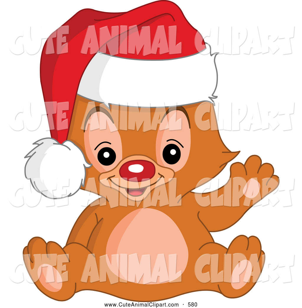 1024x1044 Vector Clip Art Of A Cute Red Nosed Christmas Teddy Bear Waving