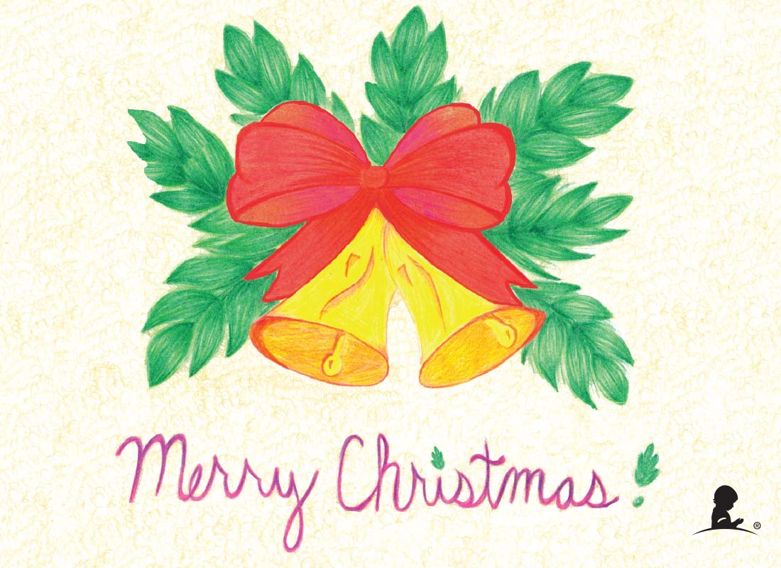 1100x800 Merry Christmas Bells Drawing