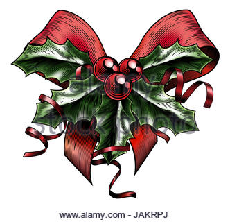 332x320 Red Christmas Bow Drawing In Flour That Resembles Snow Or Ice