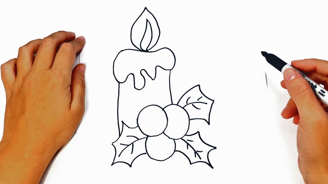 1280x720 How To Draw A Christmas Candle Step By Step Easy Drawings
