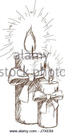 228x470 Illustration Of Vintage Christmas Candles And Holly Decorations