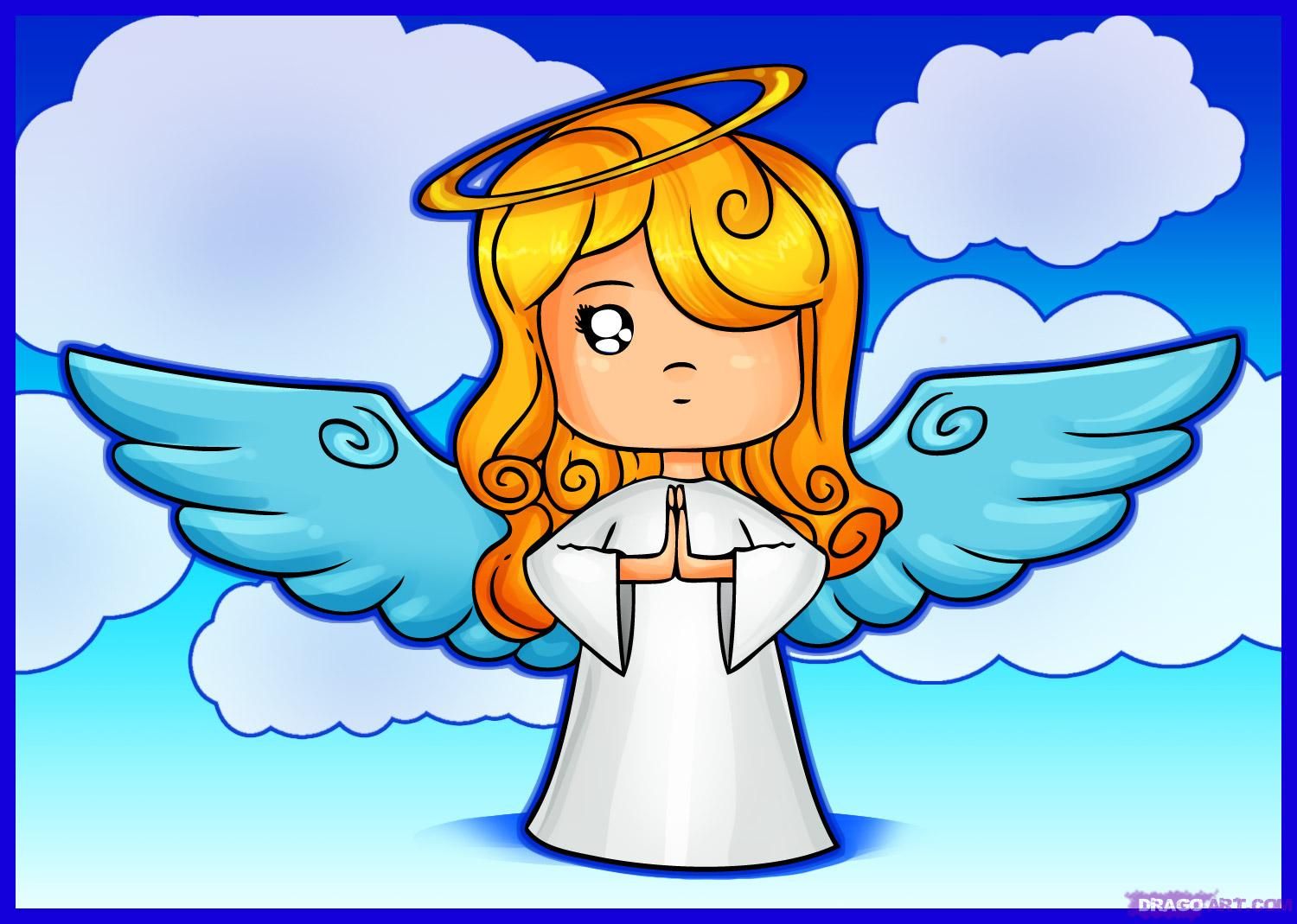 1500x1069 Christmas Cartoons How To Draw A Cartoon Angel, Step By Step