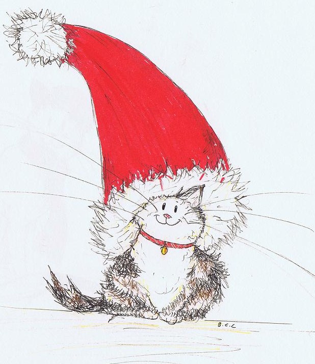 618x714 Christmas Cat 1 By Squiddy Chan