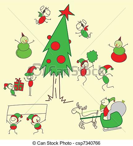 430x470 Christmas Party Editable Vector Clip Art Vector