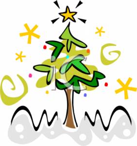 282x300 Christmas Clipart Picture Of Line Drawing Tree With A Star