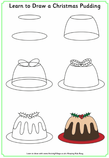 460x664 Learn To Draw A Christmas Pudd