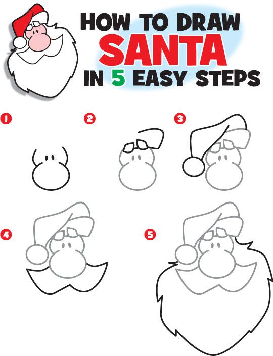 540x705 Learn How To Draw Santa. Great For The Classroom