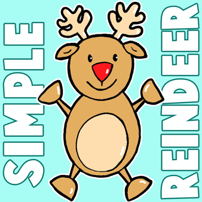 400x400 How To Draw A Christmas Reindeer For Preschoolers And Children