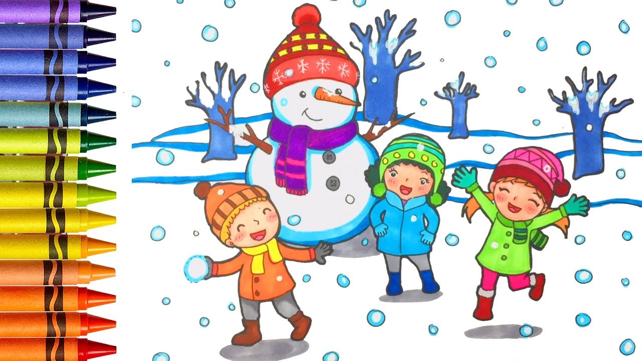1280x720 Learn Drawing For Childrens How To Draw Snow Man Merry Christmas