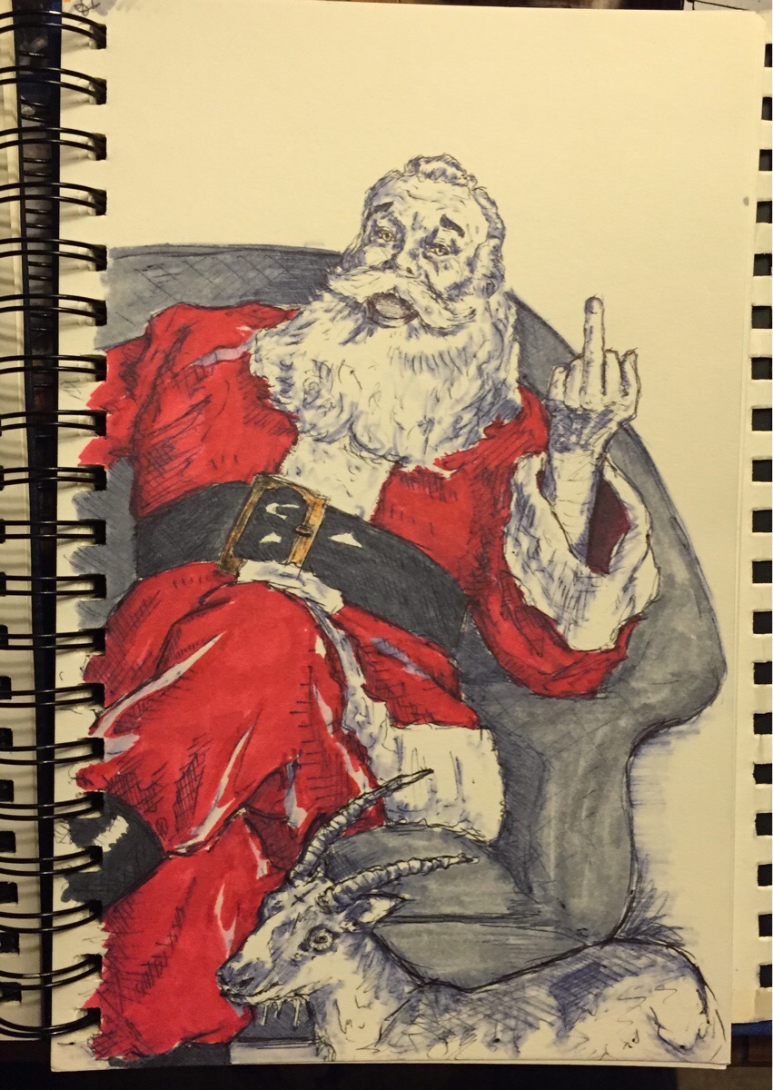 851x1200 Drawing I Did After Seeing All The Christmas Decorations Up And I