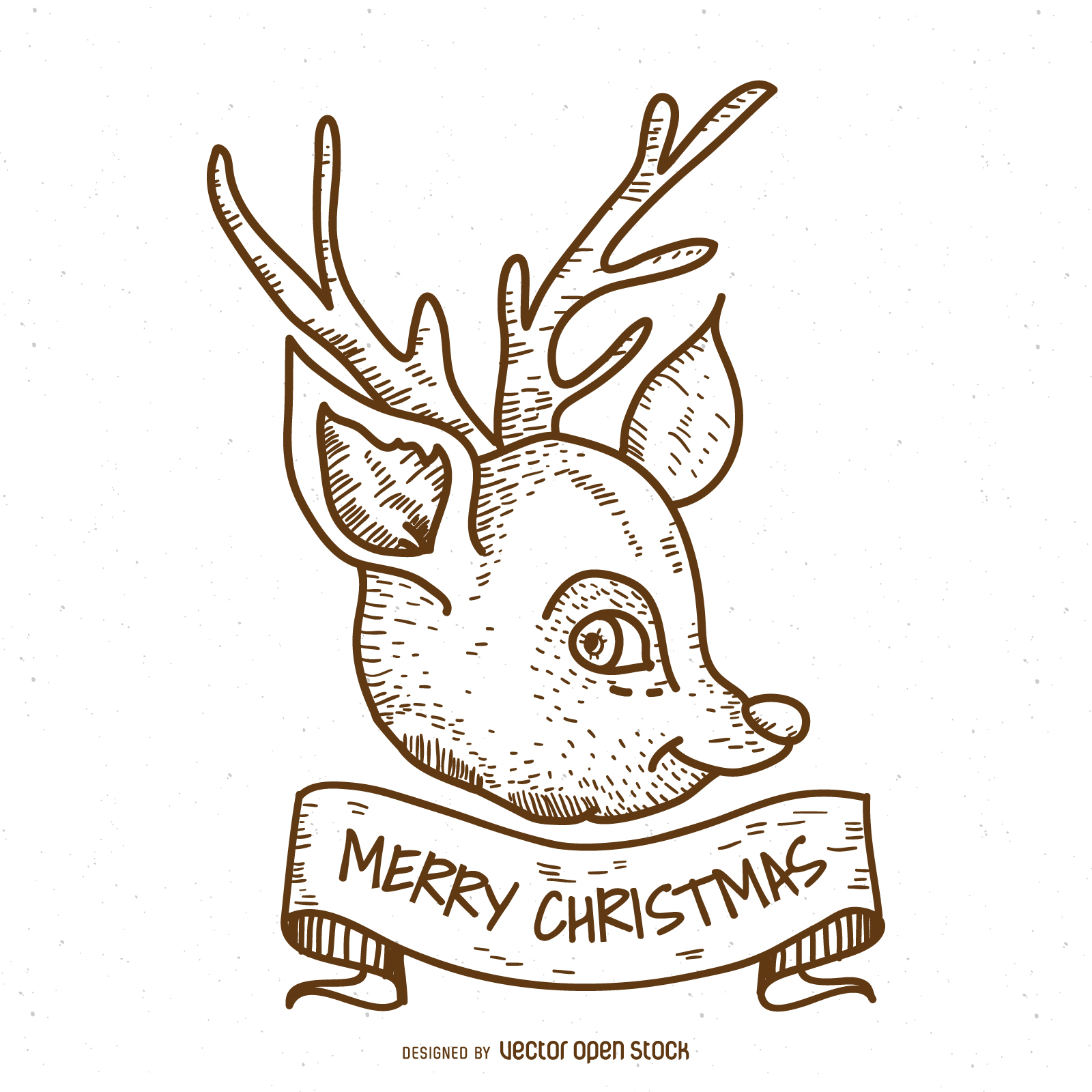 1600x1600 Hand Drawn Christmas Deer Design