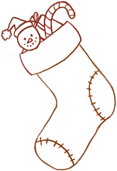 400x585 Christmas Socks Drawing For Kids Fashion