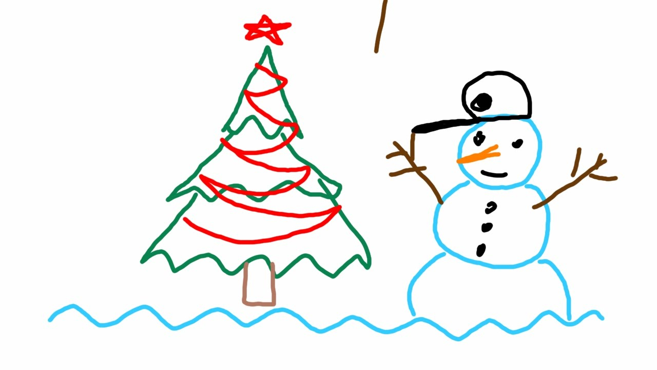 1280x720 Simple Christmas Drawing