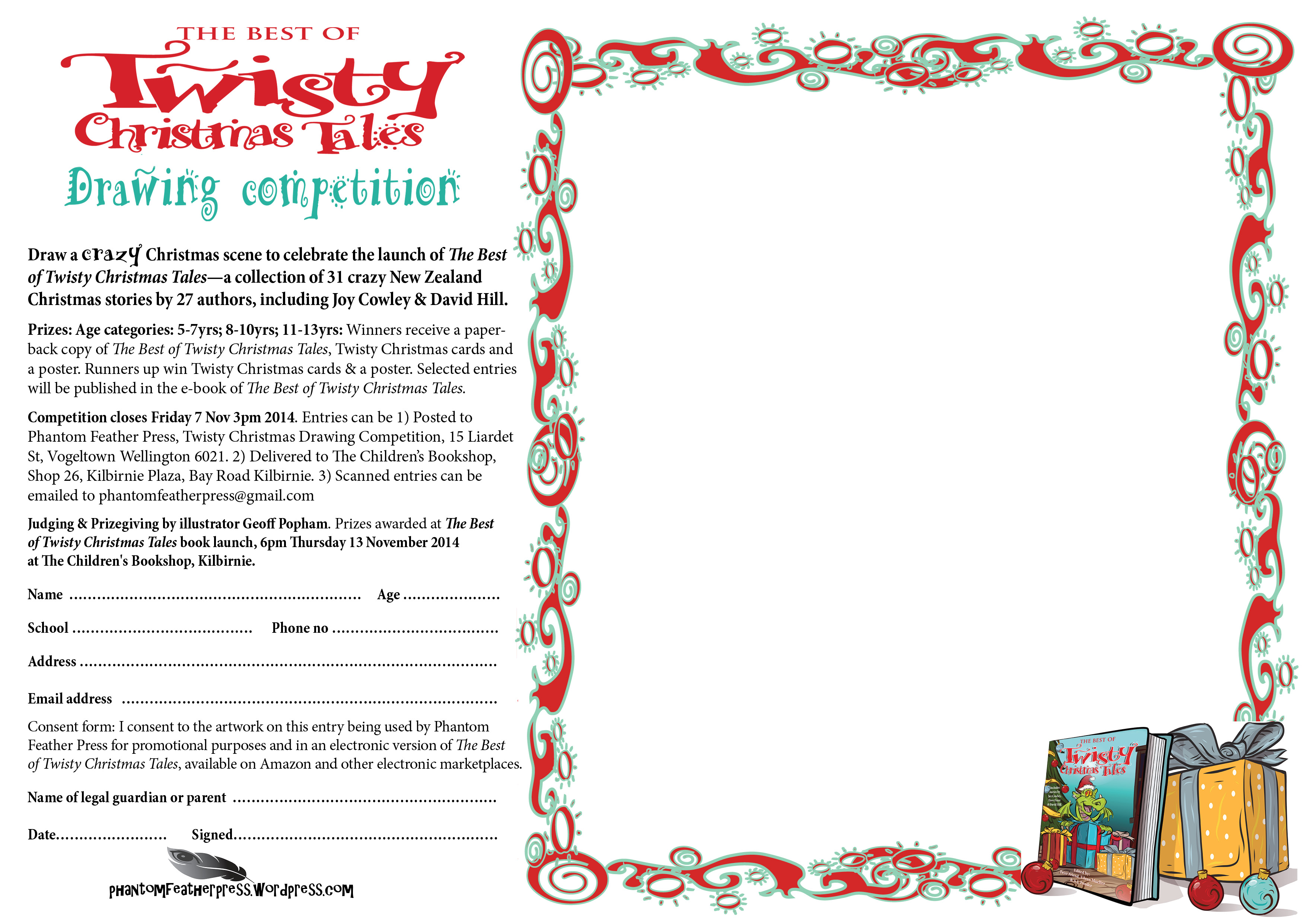 3508x2481 Twisty Christmas Drawing Competition Phantom Feather Press