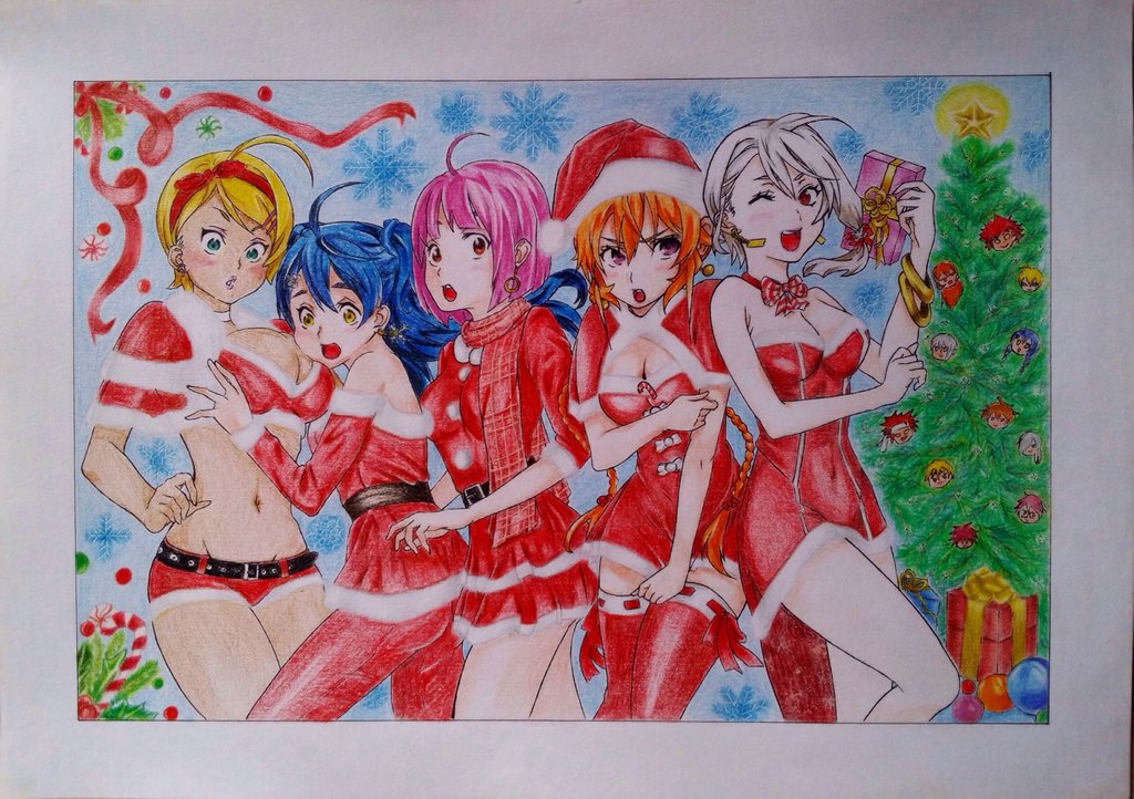 1024x722 Shokugeki No Soma Christmas Drawing By Daps11