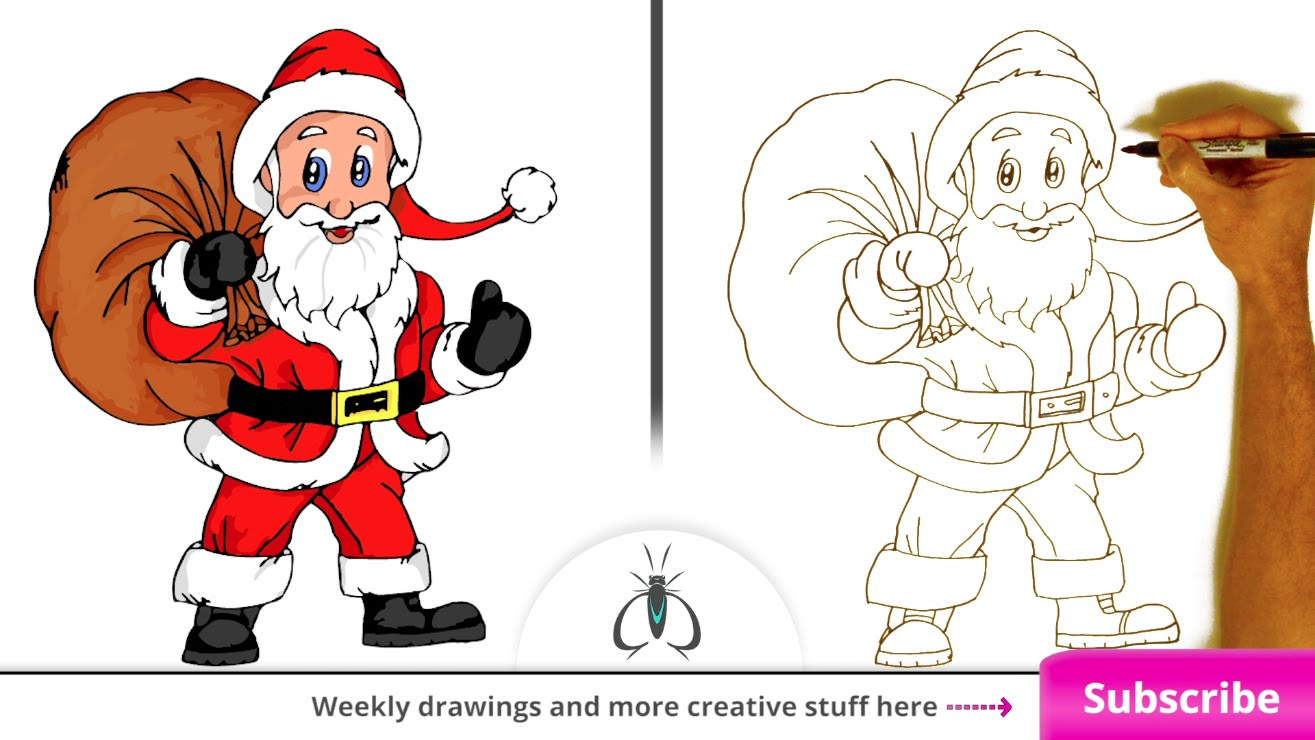 1315x740 Drawing Santa Claus Step By Step How To Draw A Cartoon Father