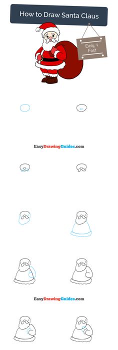 236x700 Easy Instructions For How To Draw Santa Clause For Kids Santa