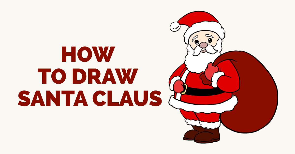 1200x628 How To Draw Santa Claus In A Few Easy Steps Easy Drawing Guides