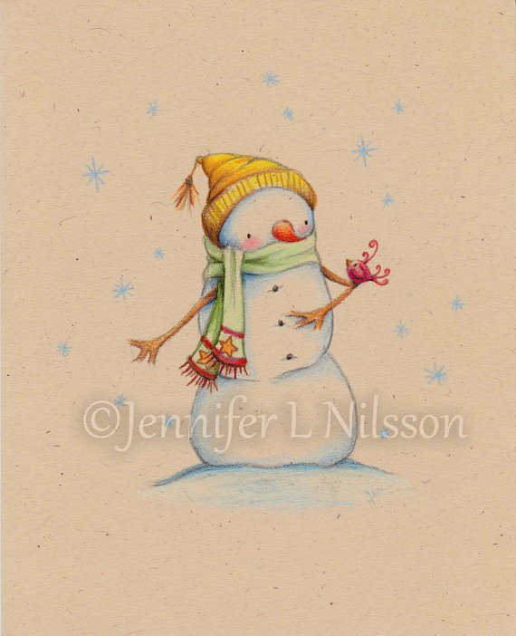 570x702 Little Red Bird Original Colored Pencil Drawing By Jlnilsson