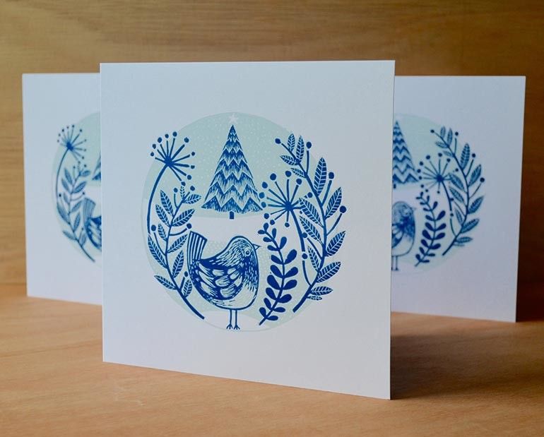 770x619 Christmas Card Linocut, 2015, Relief Print, Limited Edition