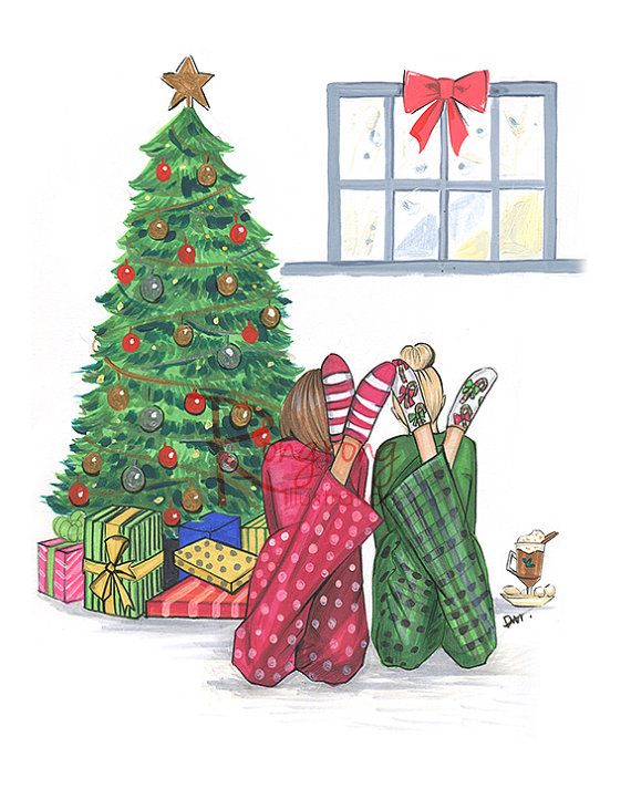 570x713 Christmas Wall Art,christmas Print, Holiday Illustration,gift