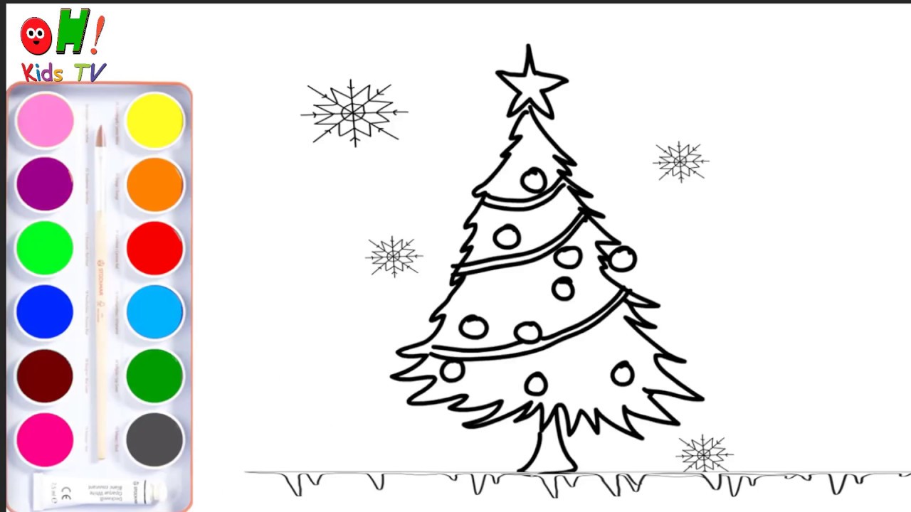1280x720 How To Draw A Christmas Tree To Color