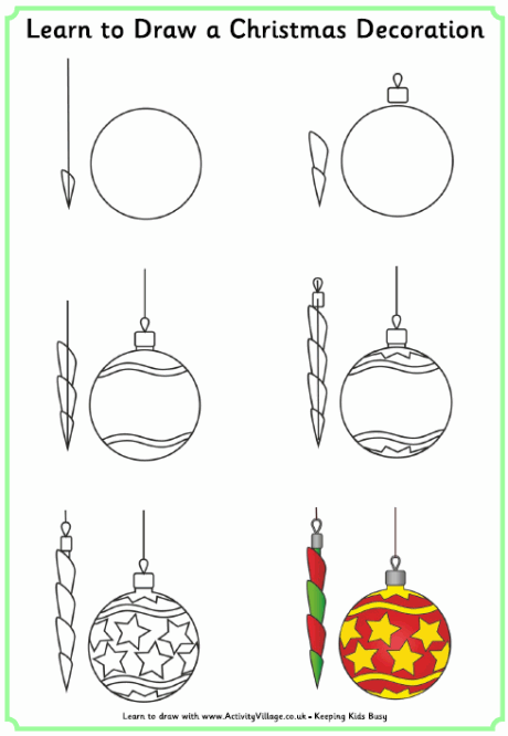 460x666 Easy Christmas Decorations Drawing Merry Christmas Amp Happy New