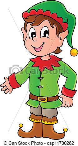 251x470 Merry Christmas Elf Illustration Vector Clipart Illustrations