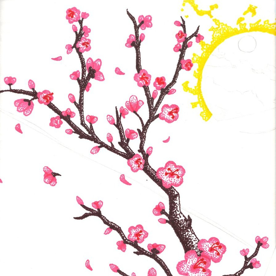 894x894 Tree Drawing With Flowers Draw Christmas Flowers Advanced Drawing