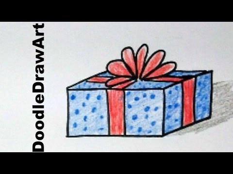 480x360 Drawing How To Draw A Cartoon Christmas Gift