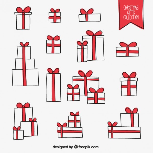 626x626 Hand Drawn Christmas Gifts Collection Vector Free Download